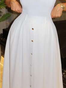 MDEdit Simple Romantic And Elegant Style French Casual Versatile Women's Skirt White Graduation Skirt Summer Clothing Fall Cloth For Women - White - View 3