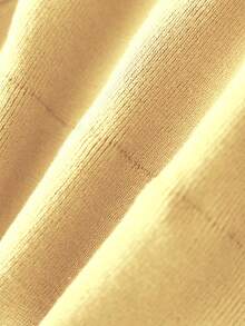 GlowEve Contrast Trim Pleated Collar Elegant Long Sleeve Sweater, Suitable For Commuting - Butter Yellow - View 6