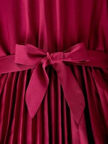 Tween Girls' Belted Dress With Ruffled Hem & Waistband Decoration,Holiday,Summer,Travel