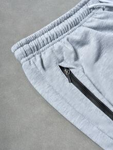 Manfinity Hypemode 男士街头时尚新款长裤运动裤，适合INS高街嘻哈风格搭配，四季皆宜，日常百搭，送给男友/老公的必备礼物，男士街头服饰，Y2K宽松运动裤，超大款嘻哈裤，日系裤，男士街头服饰裤 - 灰色 - 查看 6