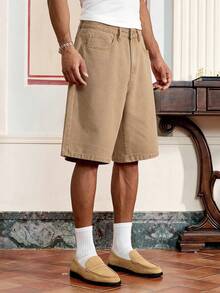 SWAVVY Shorts vaqueros sueltos y delgados, nuevos para verano 2025, para hombres y mujeres - Caqui - Ver 1