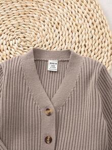 SHEIN Playful Pals Baby Girl V-Neck Button-Front Long Sleeve Cardigan Set, Minimalist Solid Color Outfit For Home & Outdoor Autumn And Winter Two Piece Suit Brown Baby Clothes Toddler Two Piece Sets Two Piece Winter Outfits For Toddler Girl Neutral Baby Clothes Unisex Fall Baby Winter Dress Knit Baby Girl Clothes Neutral Baby Clothes Unisex 2026 Fall Baby Winter Dress Knit Baby Girl Clothes Baby Girls In Autumn/Winter Toddler Knit Outfit Baby Girl Sweaters Set Baby Knit Two Piece Set Two Piece Winter Outfits For Toddler Girl Knitted Baby Outfit Baby Set Autumn Winter Season Baby Girl Knitted Outfits Baby Girl Sweaters Set Two Piece Winter Outfits For Toddler Girl Knit Two Piece Toddler Baby Warm Sets Knit Two Piece Toddler Baby Two Piece Set
