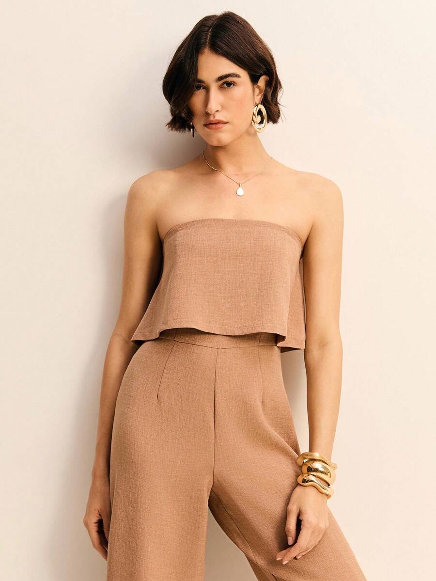 Daynim Mono tubo sin mangas y sin espalda - Beis - Ver 1