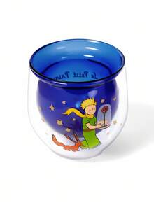 LE PETIT PRINCE X SHEIN 1 chiếc cốc thủy tinh borosilicate cao 11,6oz/330ml, hình mặt trăng và ngôi sao, hình hoàng tử nhỏ dễ thương và thân hình hành tinh, hình lập thể 3D, chịu nhiệt, thích hợp đựng sữa, nước trái cây, cà phê, v.v. - Màu xanh lam - Xem 6