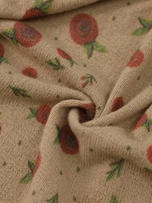 Brillora Cárdigan casual de mujer con estampado retro all-over, otoño - Albaricoque - Ver 7