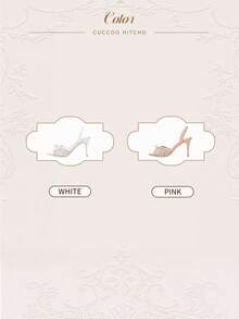 CUCCOO HITCHD 粉色尖头细高跟鞋蕾丝珍珠优雅婚礼派对女士高跟凉鞋 - 粉色 - 查看 14