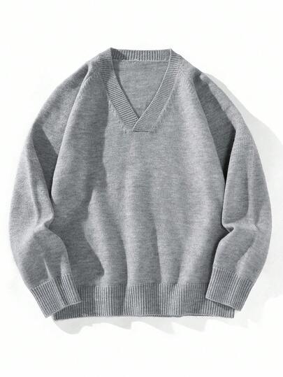 Chillumni 男士休闲纯色针织毛衣，秋冬