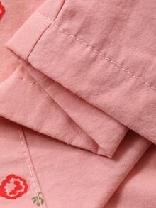 DAZY Conjunto de pijama holgado de mujer con estampado de salpicaduras de agua y cordones, ropa de otoño e invierno - Rosa - Ver 7