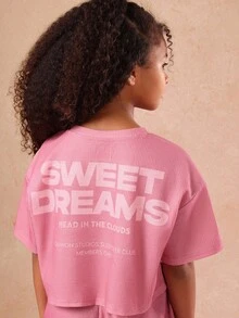 SUMWON Sweet Dreams Pajama Set Two Piece Wear Sleepwear Summer Lightweight Knit Matching Crop Top Shorts Set Comfy Cozy Sleepwear For Casual And Vacation - Purple - View 5