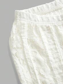 SHEIN Tall Women's White Y2K Sexy Low Waist Full Lace Exaggerated Flared Leg Skinny Tight Fitting Sexy Pants