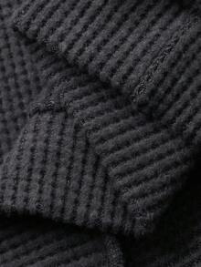 DAZY Women's Contrast Texture Loose Long Sleeve Pullover Sweater, Casual Street Style Fall/Winter - Grey - View 7