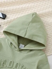 SHEIN Playful Pals 女婴四季弧形下摆长袖卫衣 + 打底裤套装，趣味“爸爸的女儿”标语，朦胧蓝色，棉质面料，秋冬装 - 綠色 - 查看 5