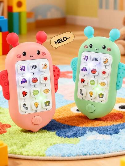 Bee Music Phone, đồ chơi giáo dục tương tác dành cho trẻ em, có nhiều màu sắc sống động - Thiết bị học nhạc và kể chuyện dành cho trẻ nhỏ, không bao gồm pin.