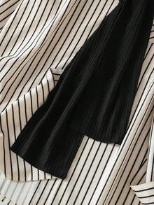 GlowEve Women's Casual Commuter Striped Shawl Collar Shirt