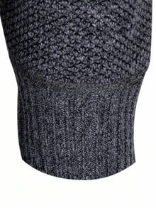 Manfinity Homme Men's Knitted Sweater, Autumn/Winter, Thickened Contrast Color Pullover