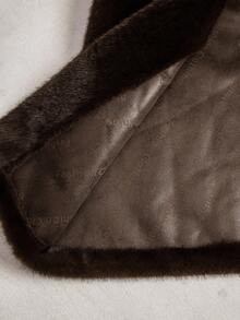 Chiquease Women's Fashionable Slimming Long Warm Coat, Faux Fur, Autumn/Winter - Black - View 6