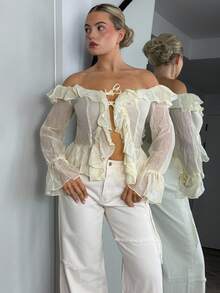 Bethéva 女用寬鬆拼布羊毛裝飾牛仔褲