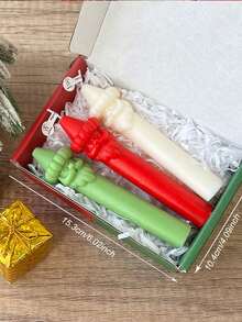 3pcs Of 1 Set Gift Box Set: Santa Claus Pillar Scented Candles, Festive Atmosphere Decorative Ornaments, Holiday Gifts - Santa Claus Candles - Multicolor - View 6
