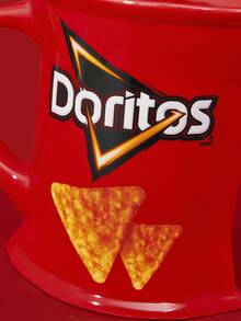 Doritos X SHEIN 1pc Large Capacity Mug, Cute Ceramic Mug With Quirky Graphic Design, Dishwasher & Microwave Friendly, Suitable For Juice, Coffee, Milk, Etc. - Burgundy - View 5