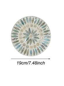 Cirelle 1pc Scandinavian-Style Heat-Resistant Placemat, Round Shell Pattern Table Mat, High-End Luxury European-Style Western Dining Mat & Round Tray