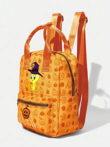LOONEY TUNES X SHEIN 女童南瓜印花背包 - 橘色 - 查看 3