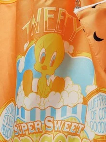 LOONEY TUNES X SHEIN 女士卡通字母图案大容量通勤手提包 - 彩色 - 查看 7