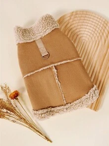 PETSIN 1 pieza Abrigo acolchado de algodón para mascotas con correa, adecuado para perros/gatos extra pequeños y medianos, cálido para uso al aire libre en otoño/invierno