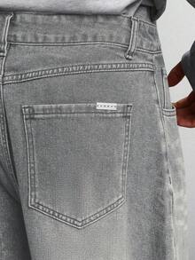 SUMWON 宽松桶形牛仔裤 阔腿牛仔裤 休闲街头风 舒适日常裤 纯色 - 藍色 - 查看 7