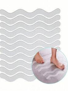 24pcs Anti Slip Shower Stickers Bathroom Anti-Slip Strip Peva Transparent Bathtub Anti-Slip Sticker Tape For Bathroom Tub Floor And Shower - Clear - View 9