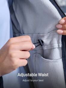 In My Nature 女士纯色长袖连帽休闲百搭简约设计户外雨衣 - 藏蓝色 - 查看 2