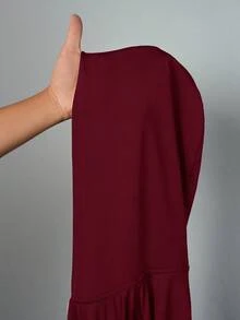 Slaydiva 秋冬女款拼色套头衫，休闲运动长袖衬衫夹克 - 酒紅色 - 查看 7