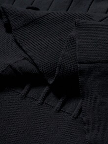 Manfinity Mode Men's Solid Color Long Sleeve Single-Breasted Ribbed Casual Knit Cardigan, Autumn - Black - View 6