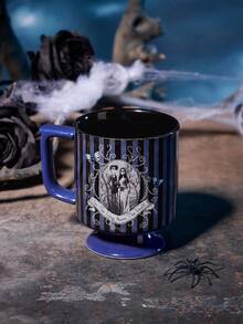 Corpse Bride X SHEIN 1pc 10.14oz/300ml Cartoon Figure Graphic Ceramic Mug, Microwave & Dishwasher , Suitable For Water, Milk, Juice, Coffee, Gothic, Love, Victorian Era, Goth