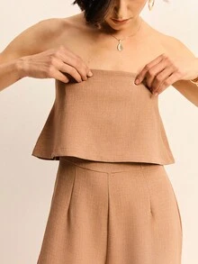 Daynim Mono tubo sin mangas y sin espalda - Beis - Ver 6