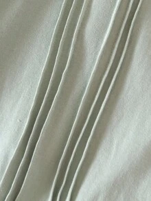 SHEIN 新生儿纯白色简约优雅长袖全长连体裤家居服 - 綠色 - 查看 5