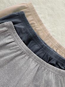 青少年男孩舒适恐龙印花长袖上衣和裤子睡衣套装，秋季 - 卡其色 - 查看 7