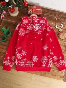 Tween Girl Christmas Cute Cartoon Snowman, Christmas Deer, Christmas Tree, Snowflake Pattern Red Festive Casual Loose Hoodie Sweatshirt, Comfortable Daily Wear Knit Long Sleeve Sweatshirt, Suitable For Autumn/Winter, Christmas Party Dress, Christmas Gifts, Christmas Dress Young Girls Winter Sets Christmas Outfits For Girls Sweatshirt Set For Girl Winter Tween Sets