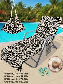 1pc Foldable Beach Chair Cover That Can Be Folded Into A Tote Bag, With Side Pockets To Hold Glasses And Phones. Suitable For Beach Chairs, Towels, Swimming Pools, Hotels, Easy To Carry, Soft, Absorbent, Essential For Bathroom, Vacation, Beach, Swimming, Fitness, Multi-Purpose Towel - Multicolor - View 14