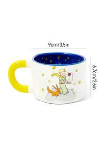 LE PETIT PRINCE X SHEIN 1 个陶瓷杯，耐热/耐冷，适合下午茶，可用洗碗机清洗和微波炉加热，可盛放果汁、咖啡、牛奶等。 - 米色 - 查看 7