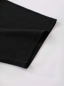 ROMWE MEN Street Life Men's Vintage Street Silhouette Thermal Imaging Figure Print Short Sleeve T-Shirt, Summer, 2000s Style - Black - View 3