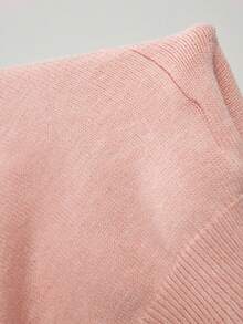 SHEIN EZwear 秋冬休闲大码纯色针织背心 - 粉色 - 查看 6