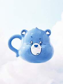 SHEIN X Care Bears Mug en céramique bleu de 450 ml avec motif ourson de dessin animé, Cheer Bear, cadeaux