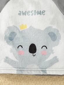 2件套幼儿男童考拉印花双面羊毛长袖上衣和裤子睡衣套装 - 彩色 - 查看 3