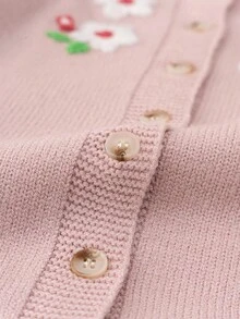 Loomiva 新生男婴/女婴花卉印花圆领长袖连体衣，含裤子，舒适百搭 - 淺粉色 - 查看 6