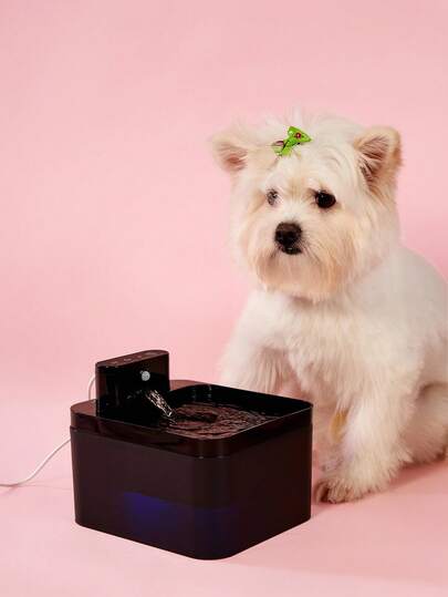 PETSIN Fonte de Água Sem Fio para Gatos: Fonte de Água para Animais de Estimação de 2,2L/74,4oz com Sensor de Movimento - Fonte de Água Recarregável para Animais de Estimação Operada a Bateria - Preta