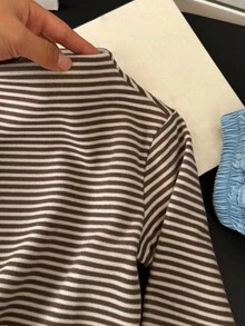 DAZY 男童T恤，秋季女装长袖上衣 - 棕色 - 查看 4