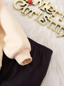 SHEIN Bộ 2 món cho bé gái, gồm áo khoác dài tay giữ nhiệt in hình hoạt hình dễ thương và quần in họa tiết da báo, thích hợp cho mùa thu/đông và Giáng sinh. Bộ đồ hai mảnh cho bé gái, quần áo mùa đông cho bé gái, bộ đồ mùa đông cho bé gái. - Nhiều màu - Xem 7