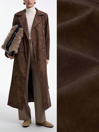 Aalyst Kadınlar İçin Günlük Suni PU Belden Bağlamalı Çok Yönlü Günlük İşe Gidip Gelme Dış Giyim Ceket, Minimalist Klasik Tasarım, Uzun Stil, Sonbahar/Kış İçin Uygun