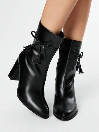 Kawaii Damen klassische Schleifendekor Mode Knöchelstiefel