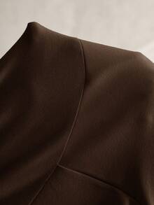 MaterniWear Pantaloni de maternitate cu talie reglabilă, culoare uni - Maro - Vizualizare 9